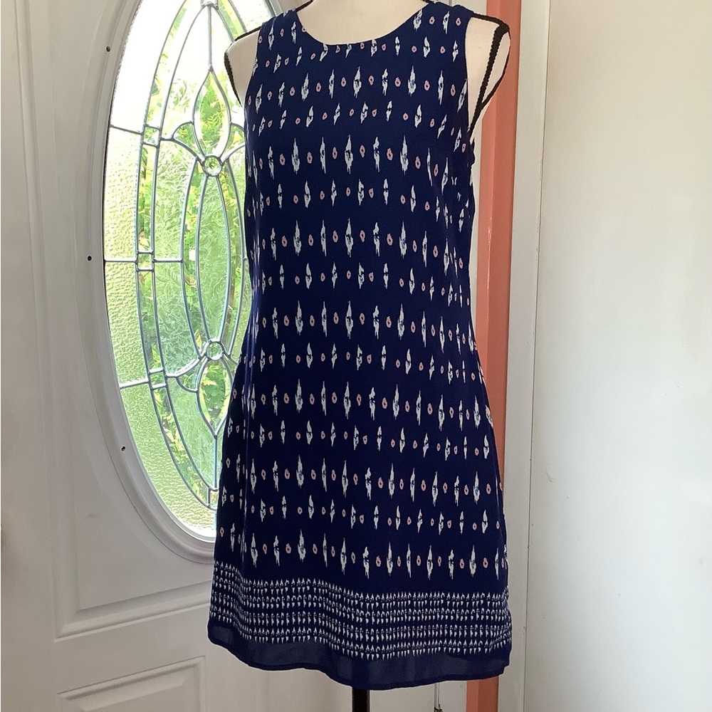 Vintage Kenar Lined Dress Women's Size 2  Sheath Blue Sleeveless Zip Lightweight